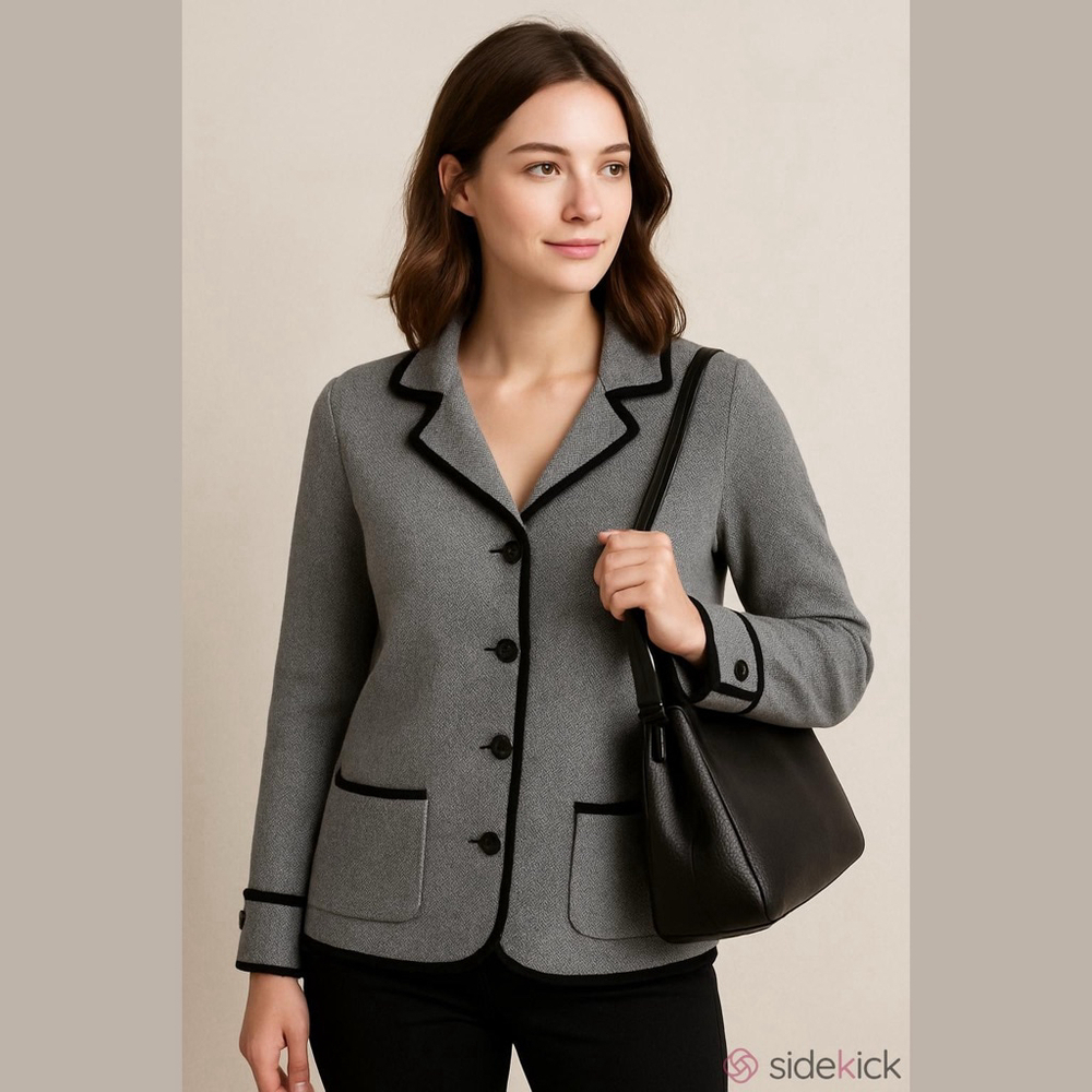 Talbots Petites Silk Blend Tweed Knit Cardigan Size Medium Petite